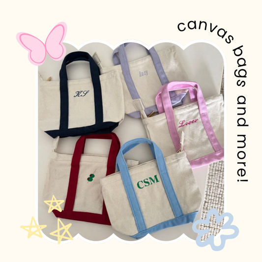 custom canvas tote bag 🤍 personalized + embroidered