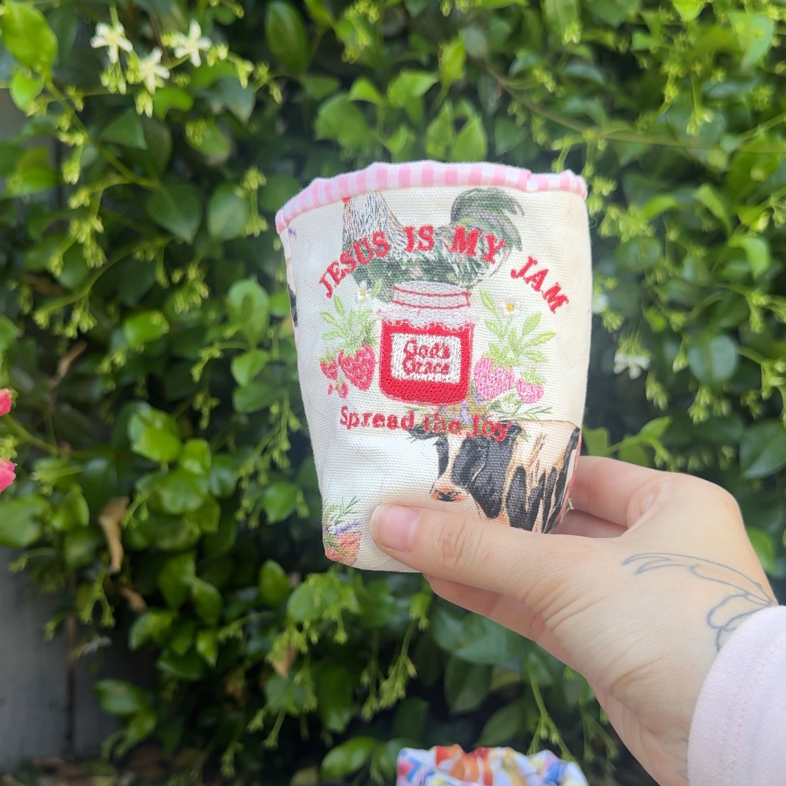 Embroidered Drink Sleeve | Coffee and Jesus (ALMOST GONE)