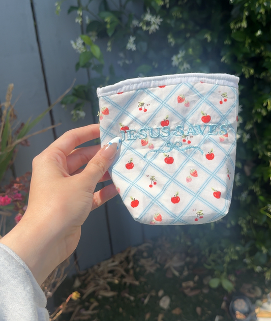 Embroidered Drink Sleeve | Coffee and Jesus (ALMOST GONE)